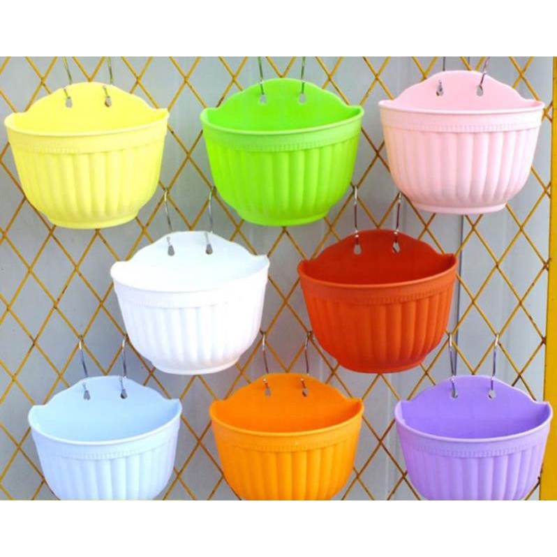 COLORFUL HANGING PLASTIC FLOWER WALL POT  PASU PLASTIK 