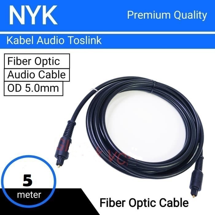 NYK Toslink Cable 5m Fiber Optic Digital Audio Cable 5 meters original