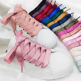 Pack of 6 Pairs CM Satin Ribbon Shoelace Flat Shoelace Wide Shoestrings for Women Girls Ballet Casual Sneaker Shoes Boots 