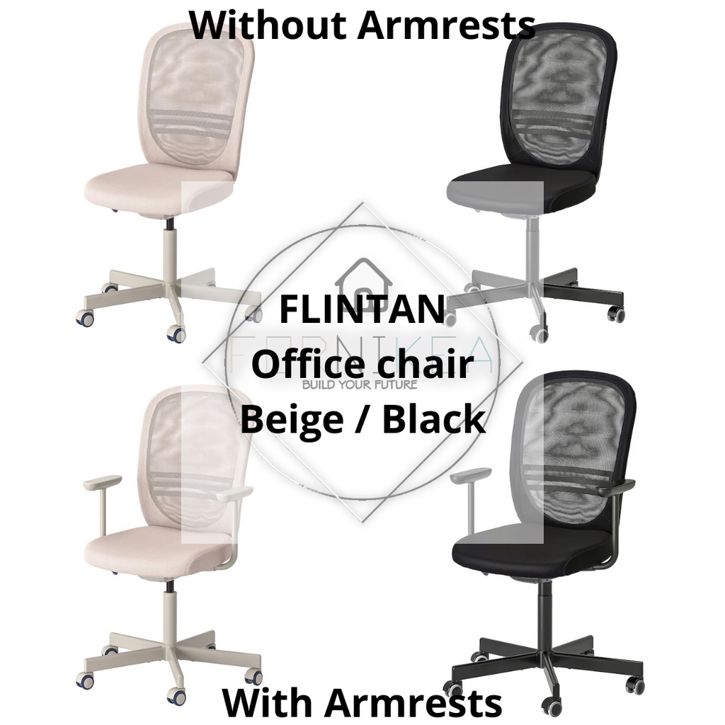 IKEA FLINTAN Office chair, Vissle black/Vissle grey Shopee Malaysia