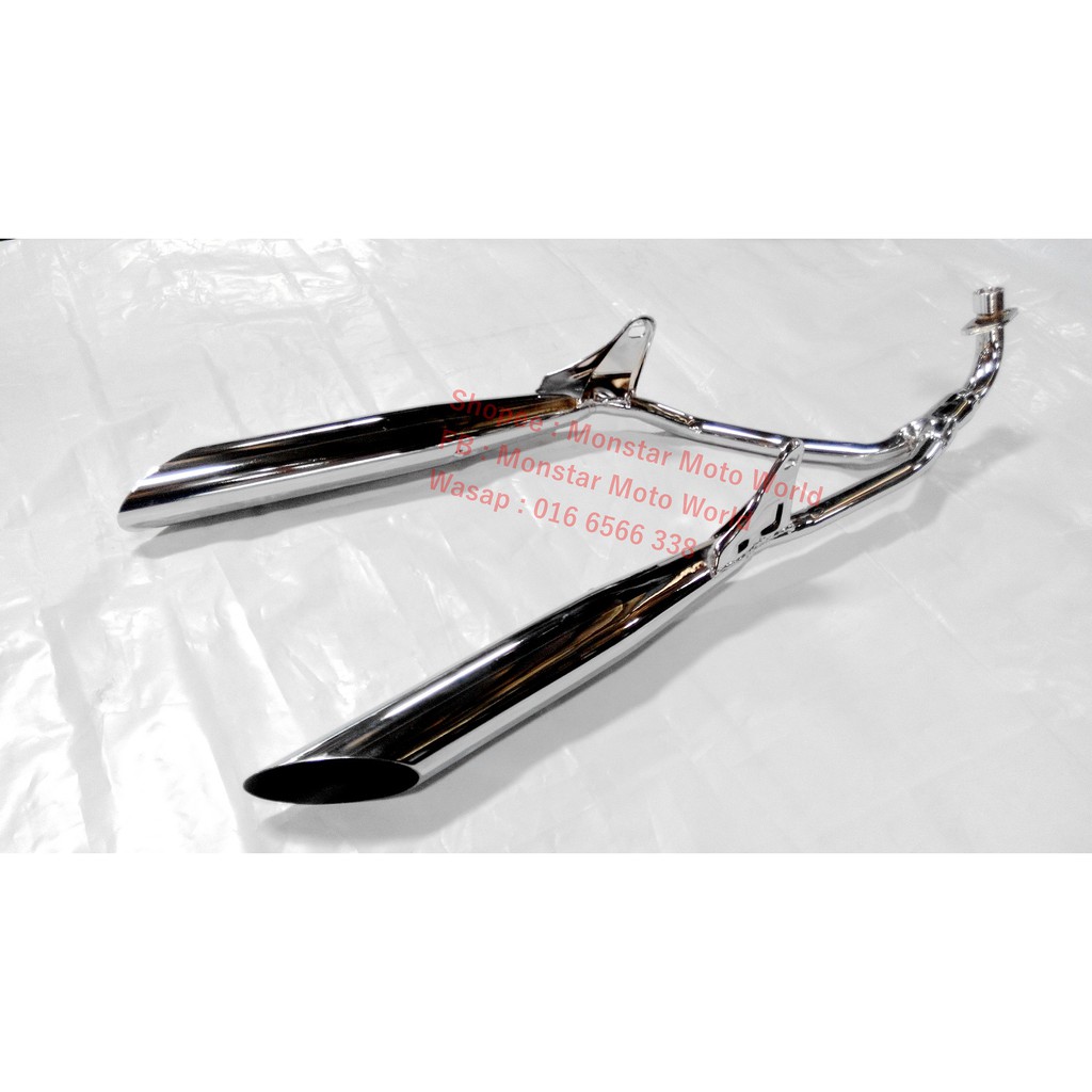 COBRA TWIN C Honda EX5 C70 GBO Racing Sport Exhaust Pipe Ekzos Double ...