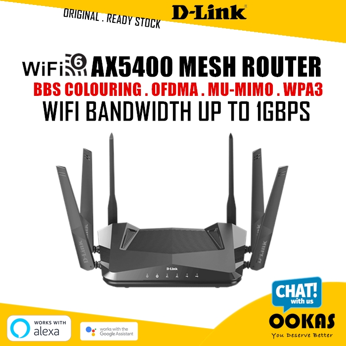 D Link EXO DIR X5460 AX5400 WiFi 6 Wireless Mesh Router AX Wi Fi 6 For UniFi Fiber Max s 