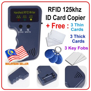 Access card copier duplicator ID 125khz RFID cloning handheld device + free copy cards and key chain to duplicate