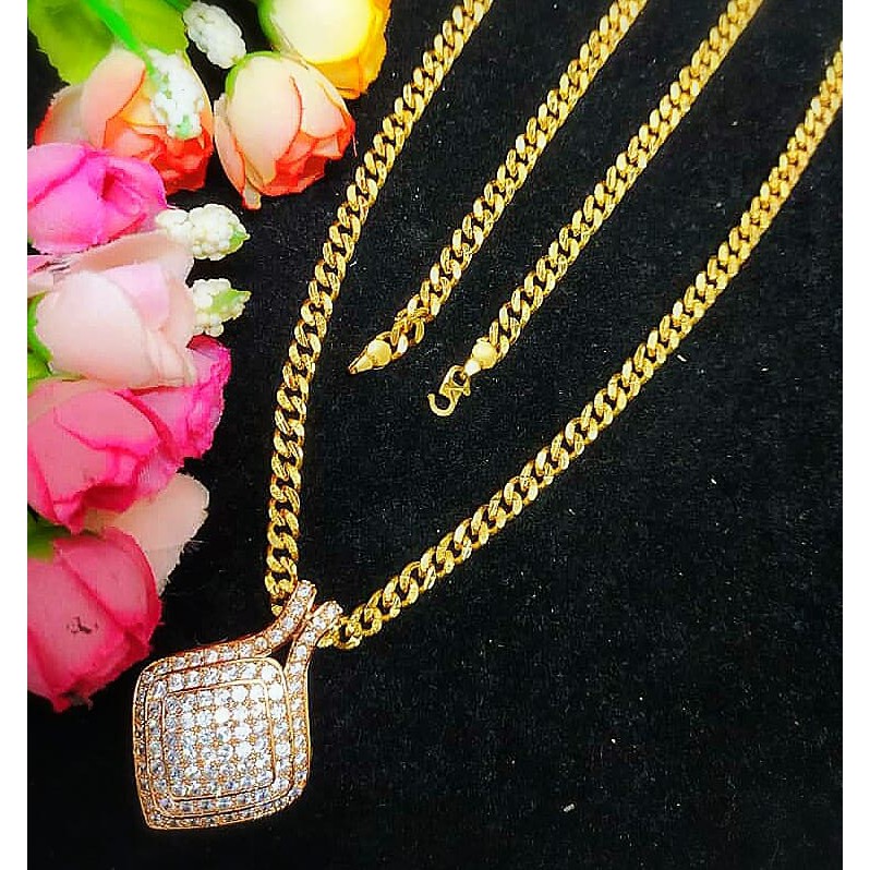 Ori Emas Korea 24K Gold Plated Rantai Leher Panjang Ori Emas Korea 24K Gold Plated Rantai Leher Panjang