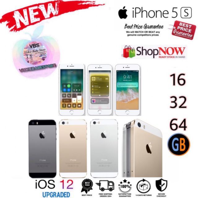 Apple Iphone 5s 16gb 32gb 64gb Original Set Baru Kotak Belum Buka 1tahun Jaminan Shopee Malaysia