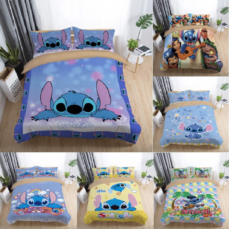 3d Cartoon Stitch Anime Bedding Set Duvet Cover Comforter Cover