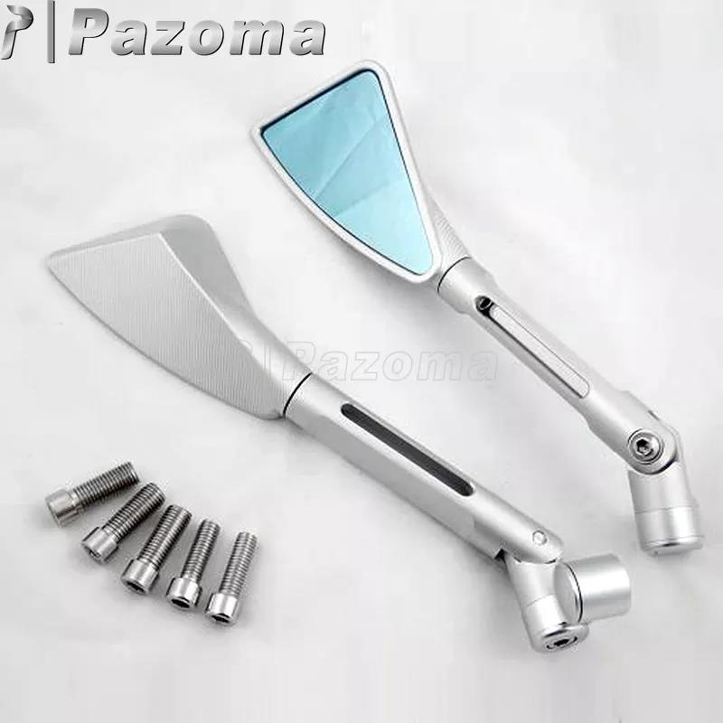 PAZOMA Chrome CNC Tomok Rear Sideview Mirror Street Dirt Bike Side