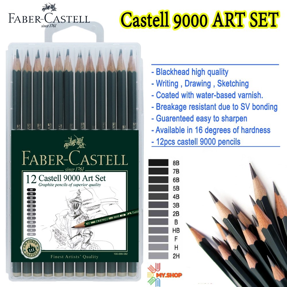 FaberCastell 9000 Graphite Pencil Art Set (set of 12) 117166 Shopee Malaysia