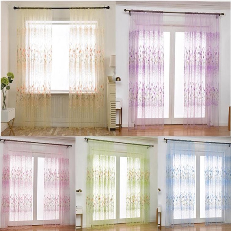 Foxtail Grass Print Curtain Living Room Door Window Room Bedroom Divider Curtain