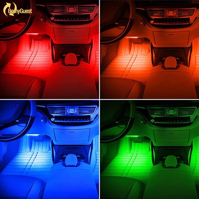 Bemyguest Bluetooth Control Rgb Led Strip Light Usb Powered Car Interior Decor