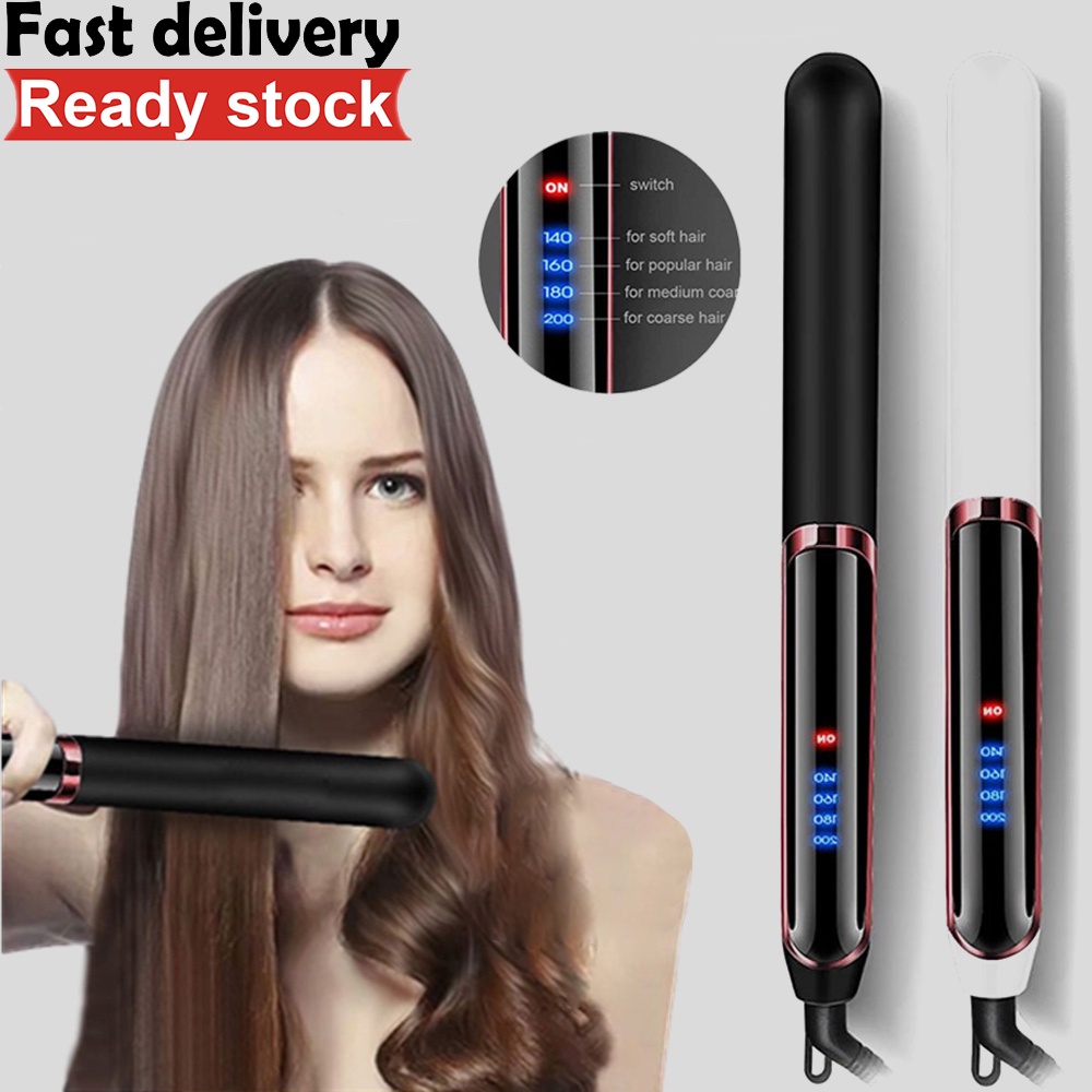 2 in 1 Heating Fast Hair Straightener Ceramic Hair Curler Negative Ion Hair Flat Iron Hair Straightener hair mask