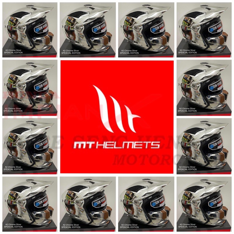 Ready Stock Mt Helmet Street Fighter Sv Twin Chrome 100 Original Shopee Malaysia