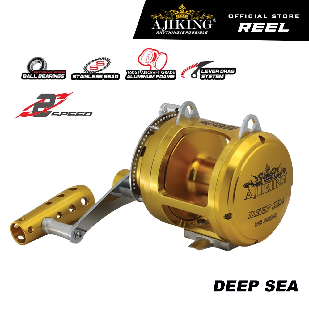 [LIMITED] Ajiking Deep Sea DS Two Speed Big Game Fishing Reel 8BB Saltwater Shopee Malaysia