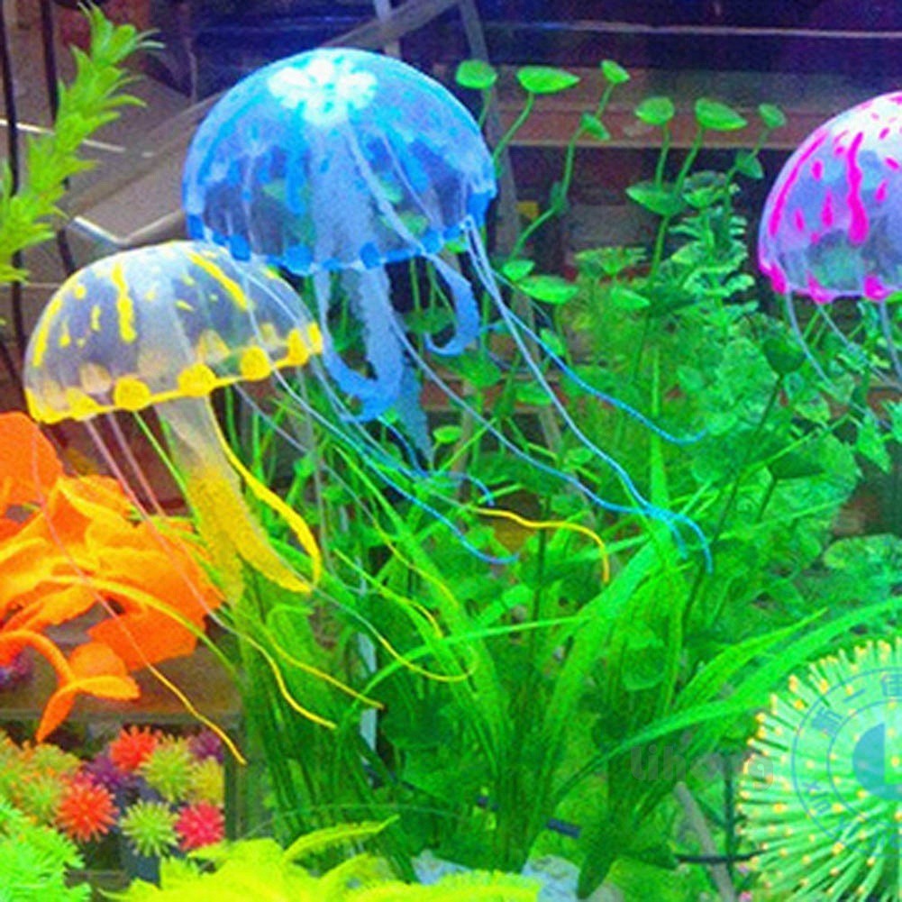 Glowing Jellyfish Silicone Aquarium Decoration Artificial Fish Tank Accessorie
