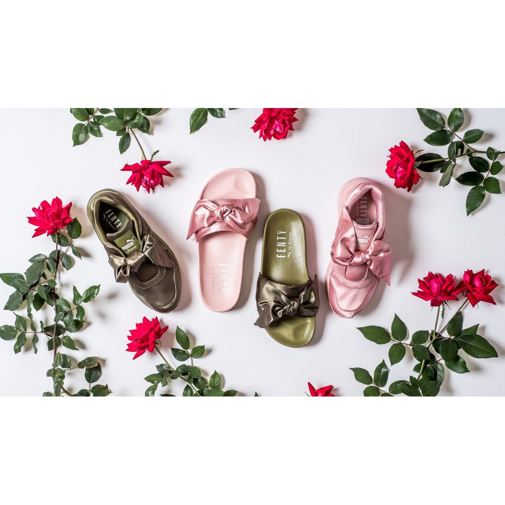 puma bow slides pink