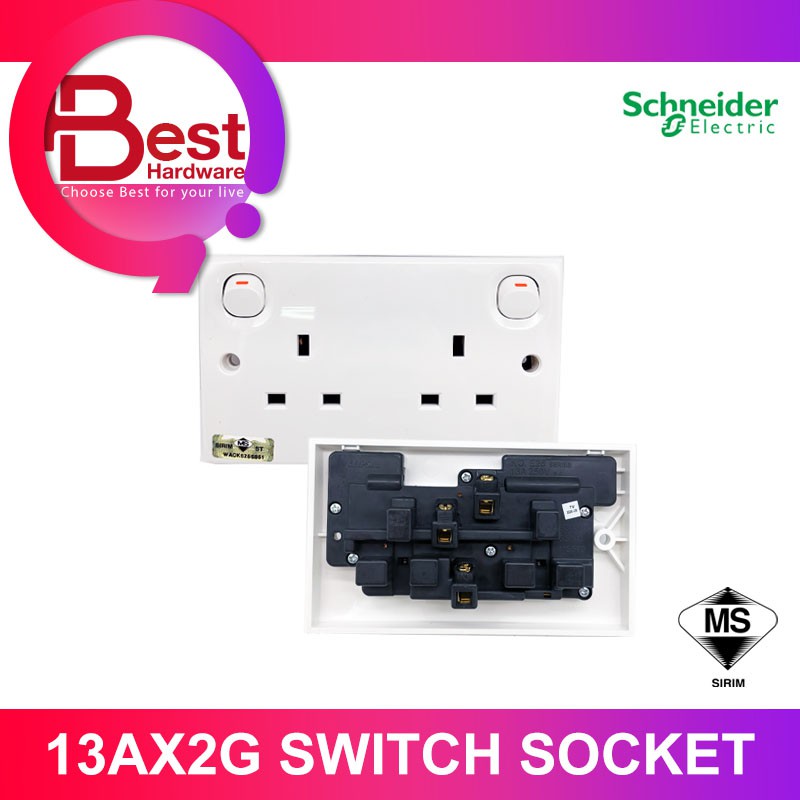 BEST HARDWARE - CLIPSAL 13A 2GANG SWITCH SOCKET / SUIS SOKET | Shopee ...