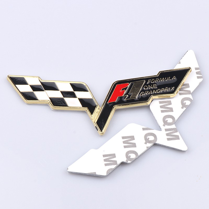 1x Metal F1 Golden Emblem Sticker Badge Motor Decal Car grandprix one formula 3D