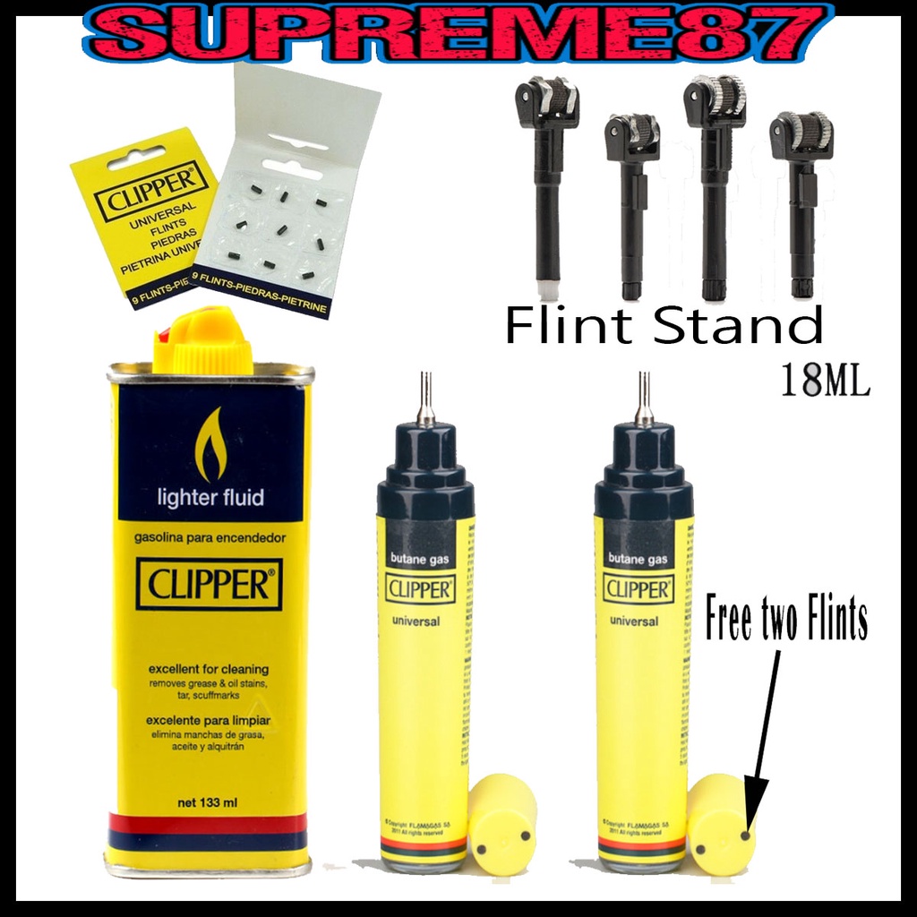 Clipper lighter Flint Fluid Gas Flint Stand Barrel Clipper lighter Replacement Parts Shopee