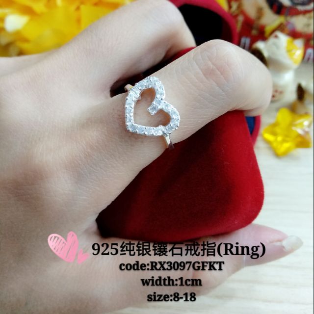 925 Silver stone ring**925纯银镶石女装戒指/cincin perak untuk perempuan