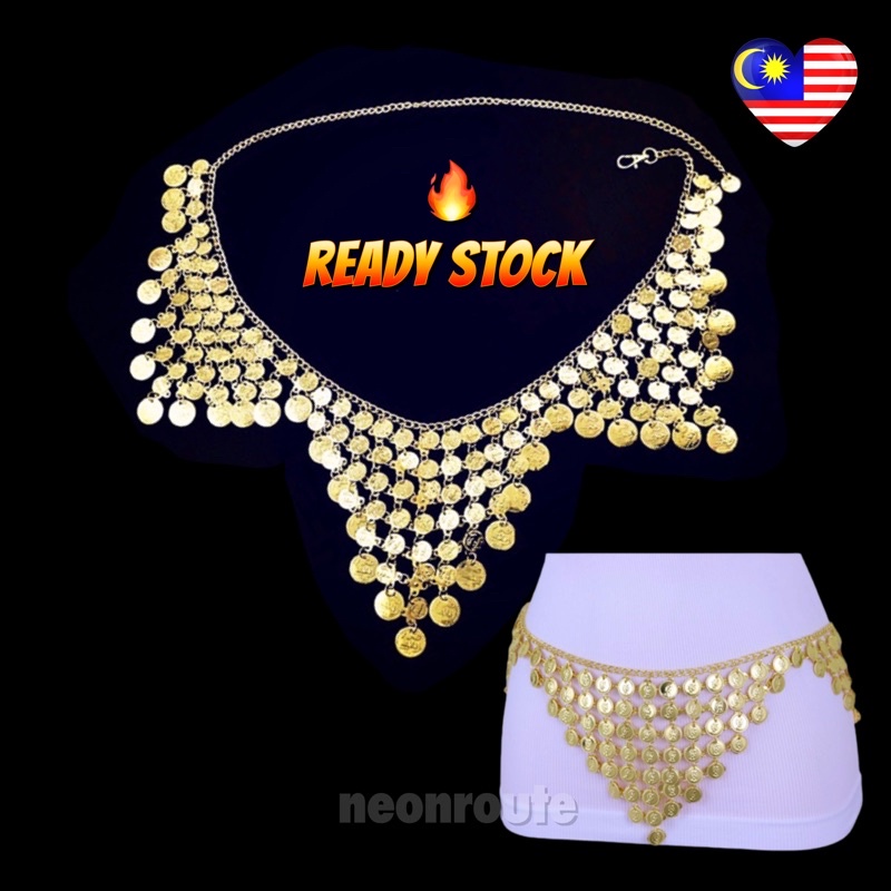 Belly Dance Coins Chain Waist Belt Arabian Night Costume Accessories