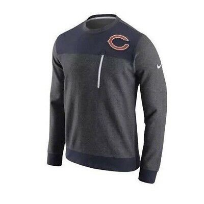 100% Original - Nike Men's Chicago Bears AV15 Fleece Crew Sweatshirt - Dark Grey