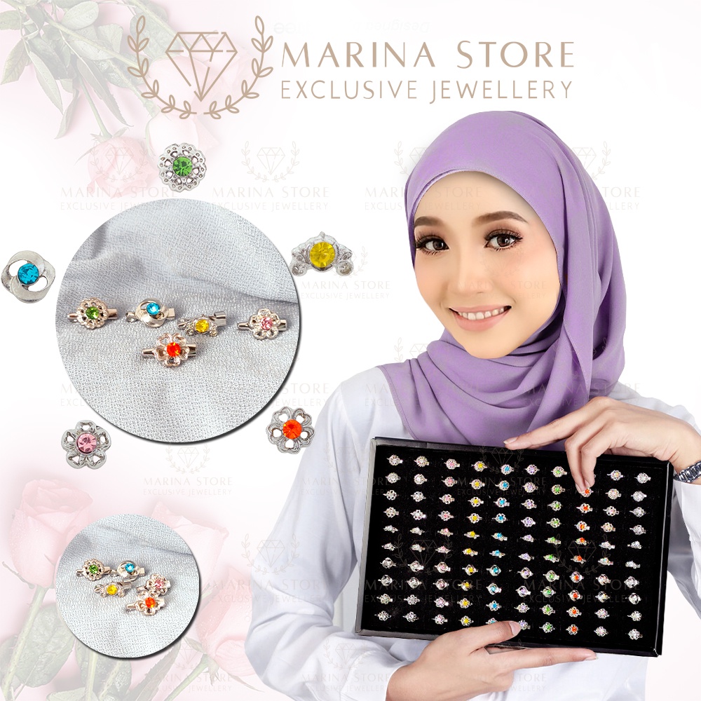 BEAUTON HOT kerongsang baby brooch50pc/100pc pin tudung kerongsang korea borong 100pcs mix design baby brooch (DZ5MX)