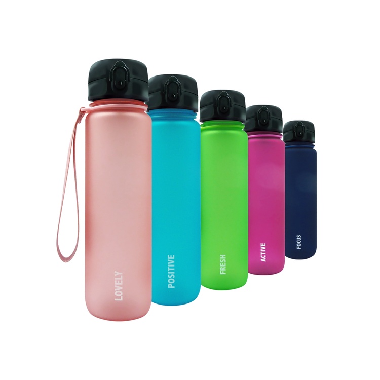 Pop Bazic Water Bottle - Blue Dark Blue Green Pink Purple (1000ml 