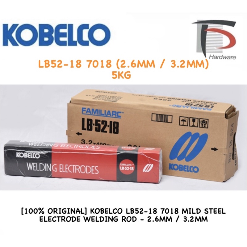 [100 ORIGINAL] KOBELCO LB5218 7018 MILD STEEL ELECTRODE WELDING ROD 2.6MM / 3.2MM Shopee