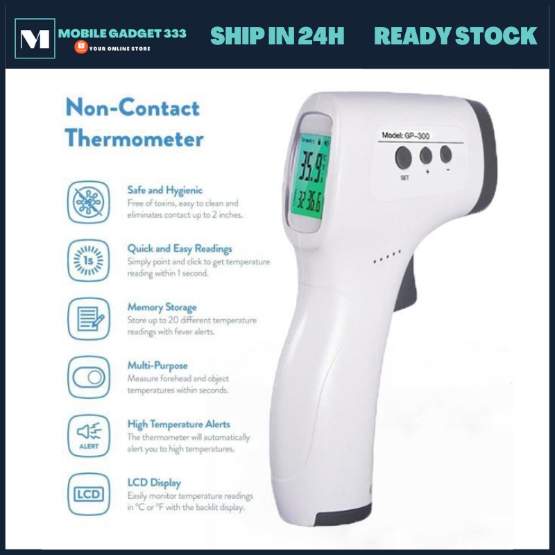 Ready Stock Gp300 Infrared Thermometer Penembak Check Suhu 红外线非接触式额温枪 Shopee Malaysia