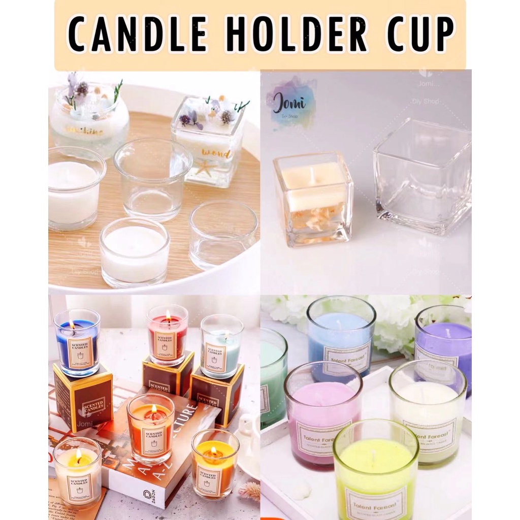 -Ready StockCandle Holder Cup Holder Wax Container Bowl Mold DIY Bottle Jar Cylinder Suqare Shape Bottle Creative Vase