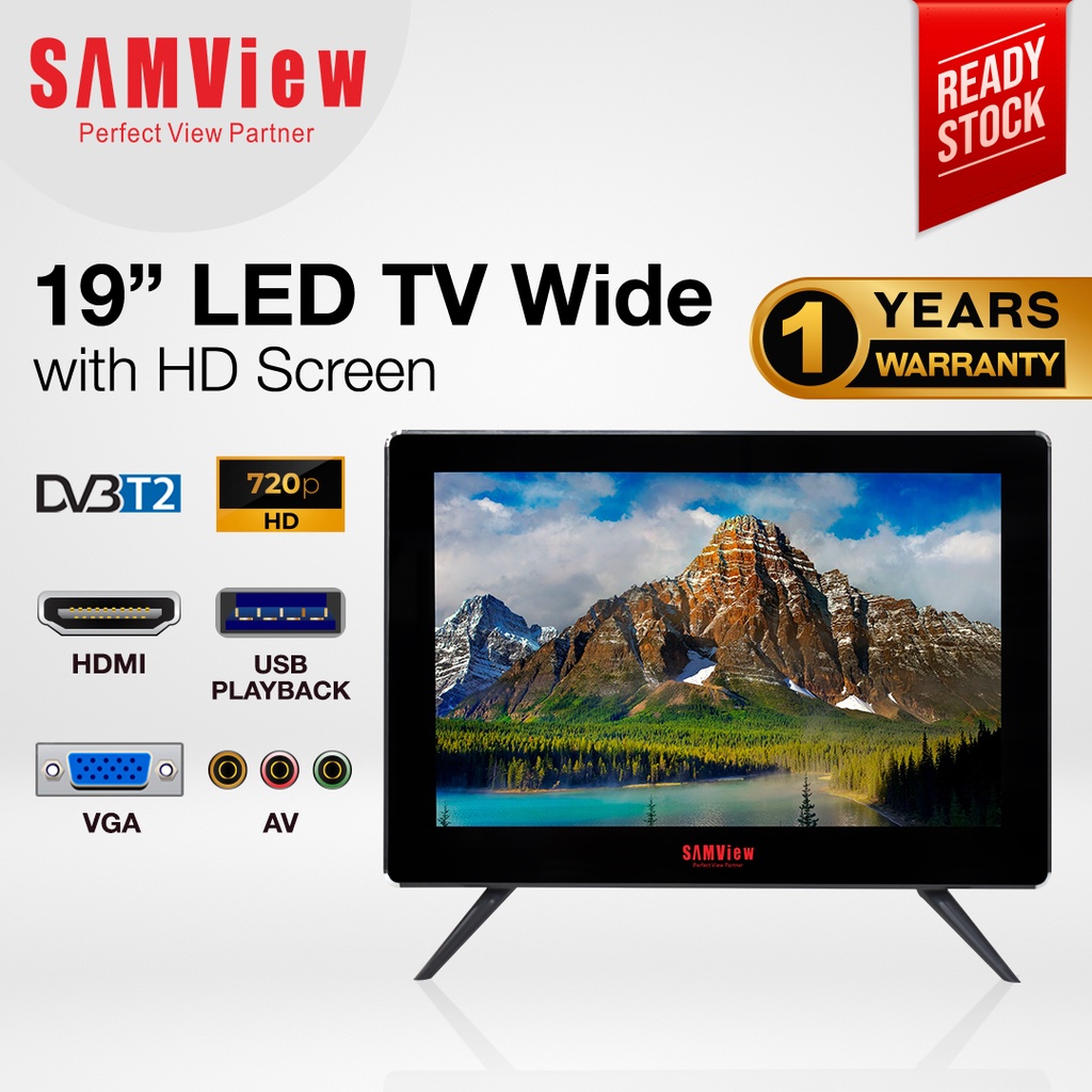 SAMView Digital LED TV With MYTV Built In With Wide/Normal Screen (19")