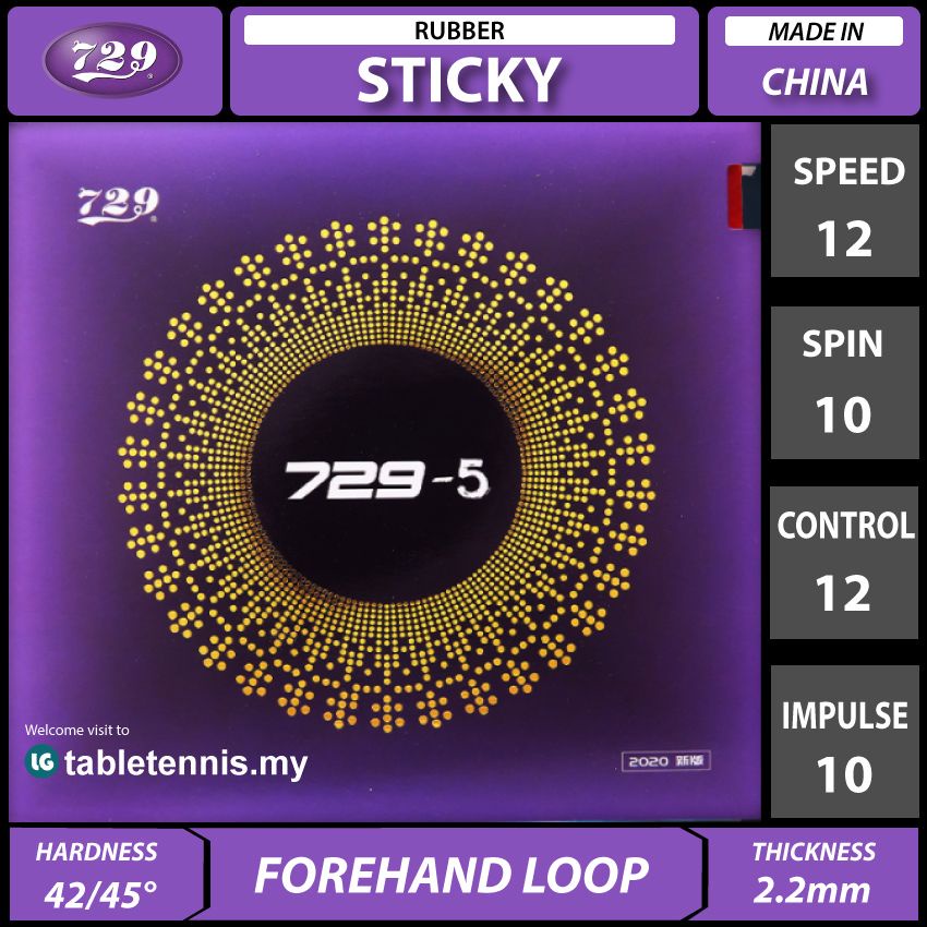 Friendship 729 Rubber 7295 Sticky Elastic Rubber Table Tennis Rubber