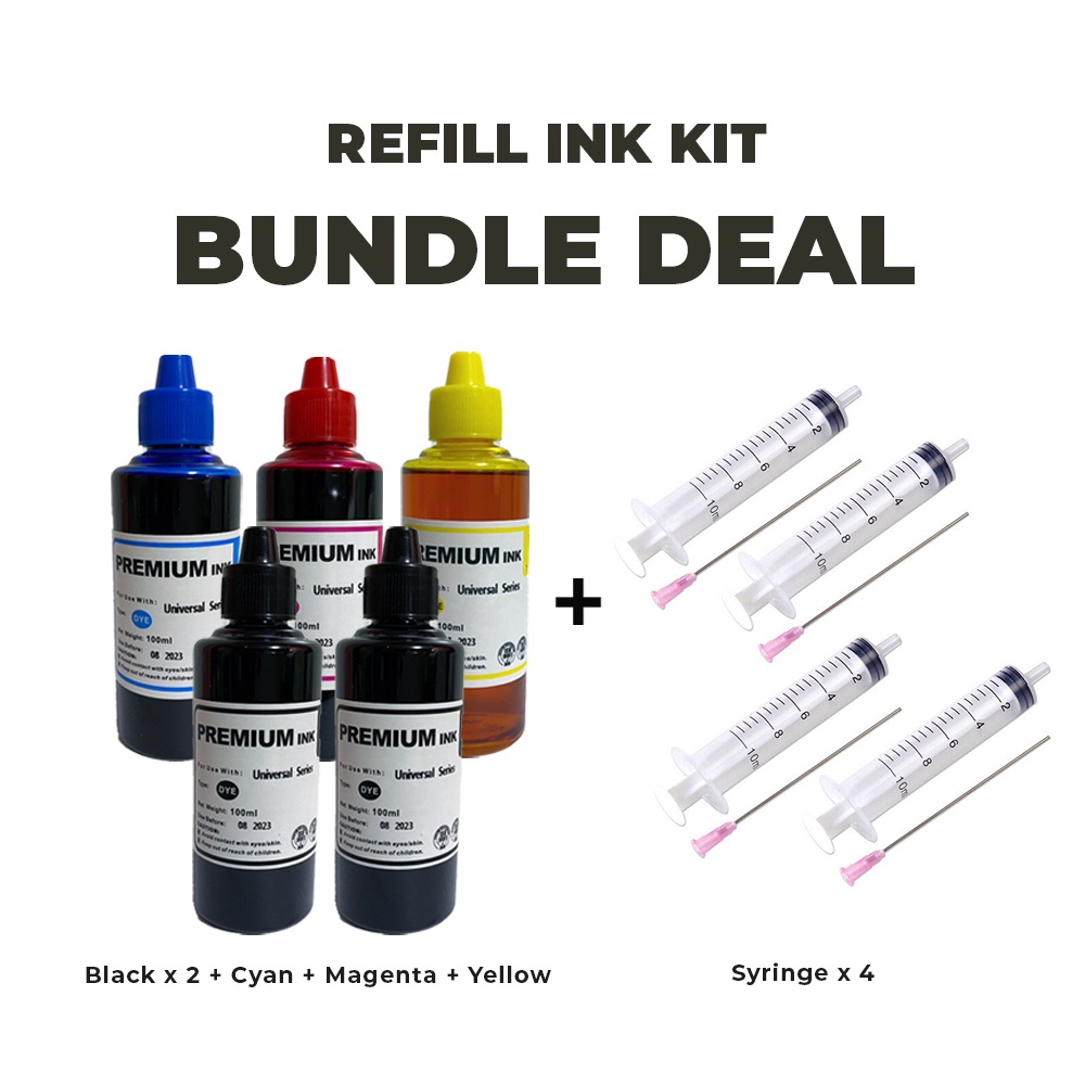 Buy 3bk1c1y1m 100ml Inkjet Printer Cartridge Refill Ink With Syringeneedle Diy Refilling 4300