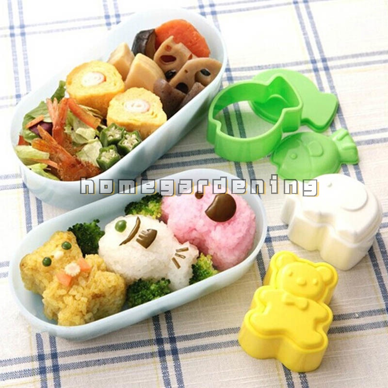 3Pcs/set Kitchen Gadget Cartoon Rice Ball Maker Mold Bento Mould Cooking Tool Sushi Shaper Kawaii Animals Shape