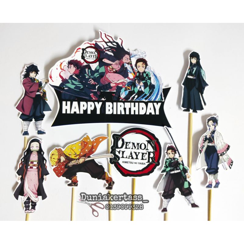 Demon Slayer Cake Topper Printable Customize and Print