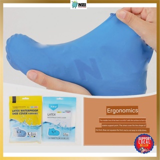 Waterproof Reuseable latex shoe cover sarung kasut getah kalis air anti slip