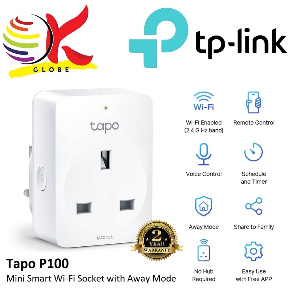 TP-LINK TAPO P100 / P110 / P110M MINI SMART WI-FI SOCKET PLUG WITH REMOTE CONTROL, VOICE CONTROL, AWAY MODE, SCHEDULE