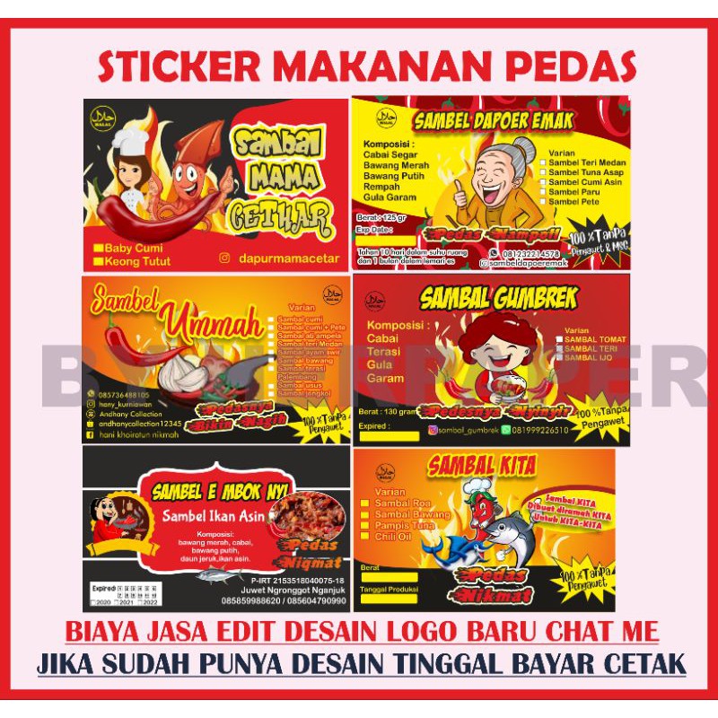 Sambal Stickers Spicy Food Stickers Makaroni Stickers Product