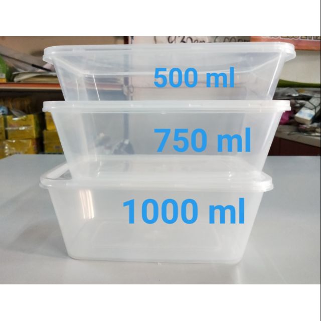 500 Microwave Disposable Plastic Rectangular Food Container With lid ...