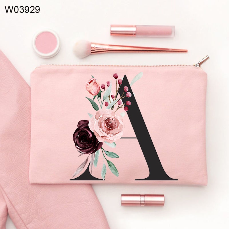 Alphabet Letter Bridesmaid Makeup Bag Alphabet Cosmetic Bags