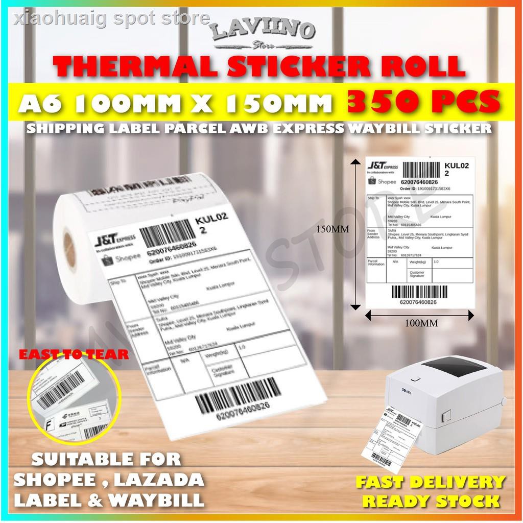 A6 Thermal Paper Shopee Waybill Shipping Label Consignment Note Sticker 100 150mm 10 15cm 热敏标签 Shopee Malaysia