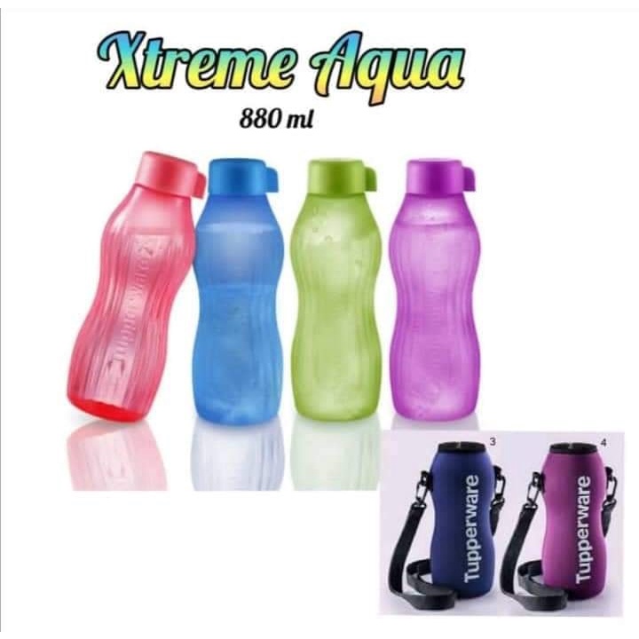 7 Types Tupperware Xtrem Aqua Eco Bottle Screw Cap 880ml (pouch) water