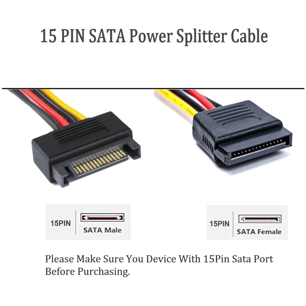 Sata Power Splitter 1 to 3 way Sata Adapter 15 pin