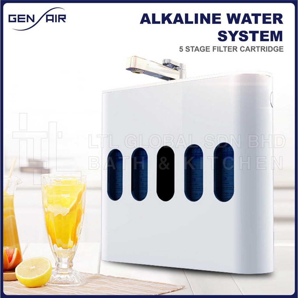 GEN AIR Alkaline Water Filter System, 5 Stage Filtration Water System Dispenser , Alkaline Korea Water Purifier