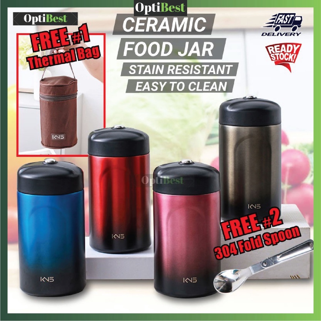 OPTIBEST Ceramic Thermos Food Jar 700ml Soup Container Termos Insulated