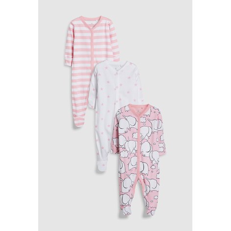 next pink elephant sleepsuit