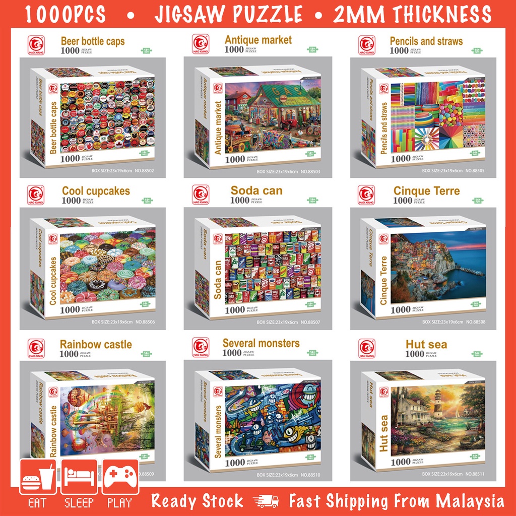 1000 Pcs Jigsaw Puzzle Insane Level Challenge Focus Adult Landscape Art ...