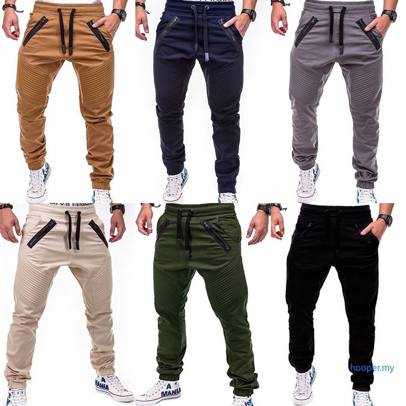 🍭HP🍭 Men Sweatpants Fit Wrinkle Pleated Casual | Shopee Malaysia