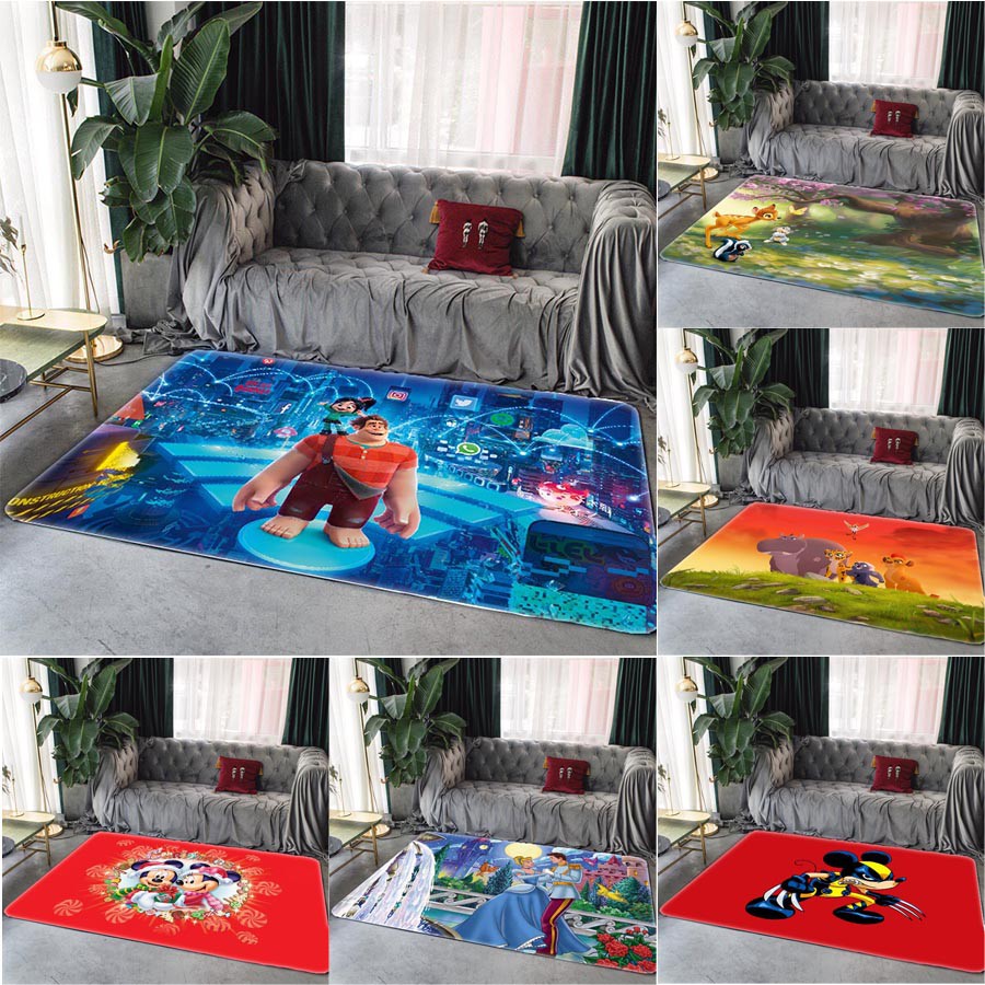 Mickey Mouse Kitchen Floor Mat Geometric Pattern Area Rugs Carpets