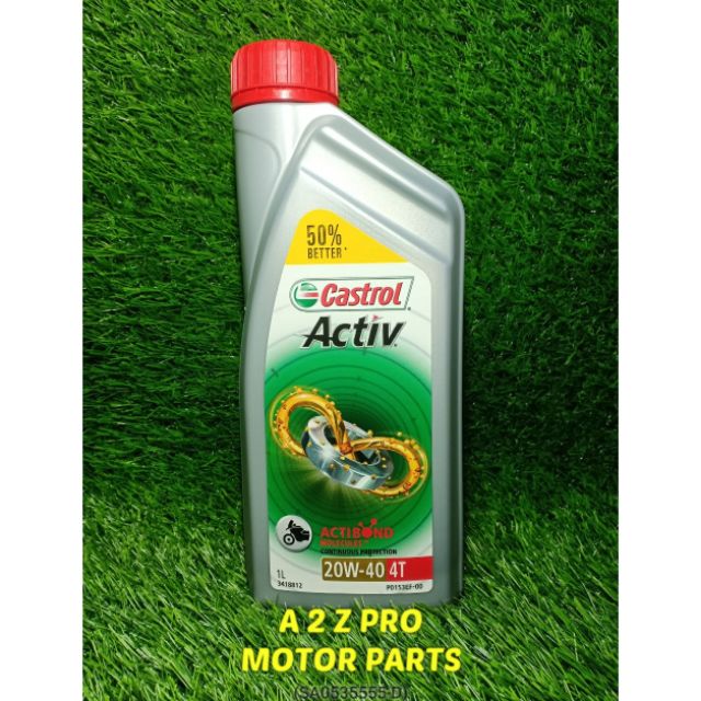 Castrol Activ Engine Oil 4T 20W-40 1L (100% ORIGINAL) | Shopee Malaysia